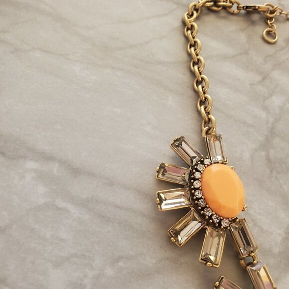 🧡 J.Crew Antique Rhinestones Crystal Pave Cluster Burst Statement Necklace 🧡 - Picture 9 of 16